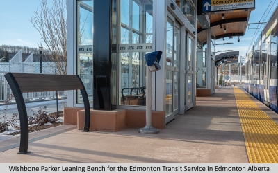Wishbone Parker Leaning Bench for the Edmonton Transit Service in Edmonton Alberta-2